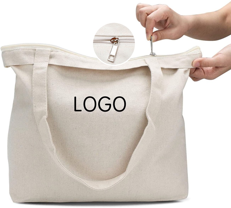 Custom Cotton Reusable Tote Bag with Printed Logo